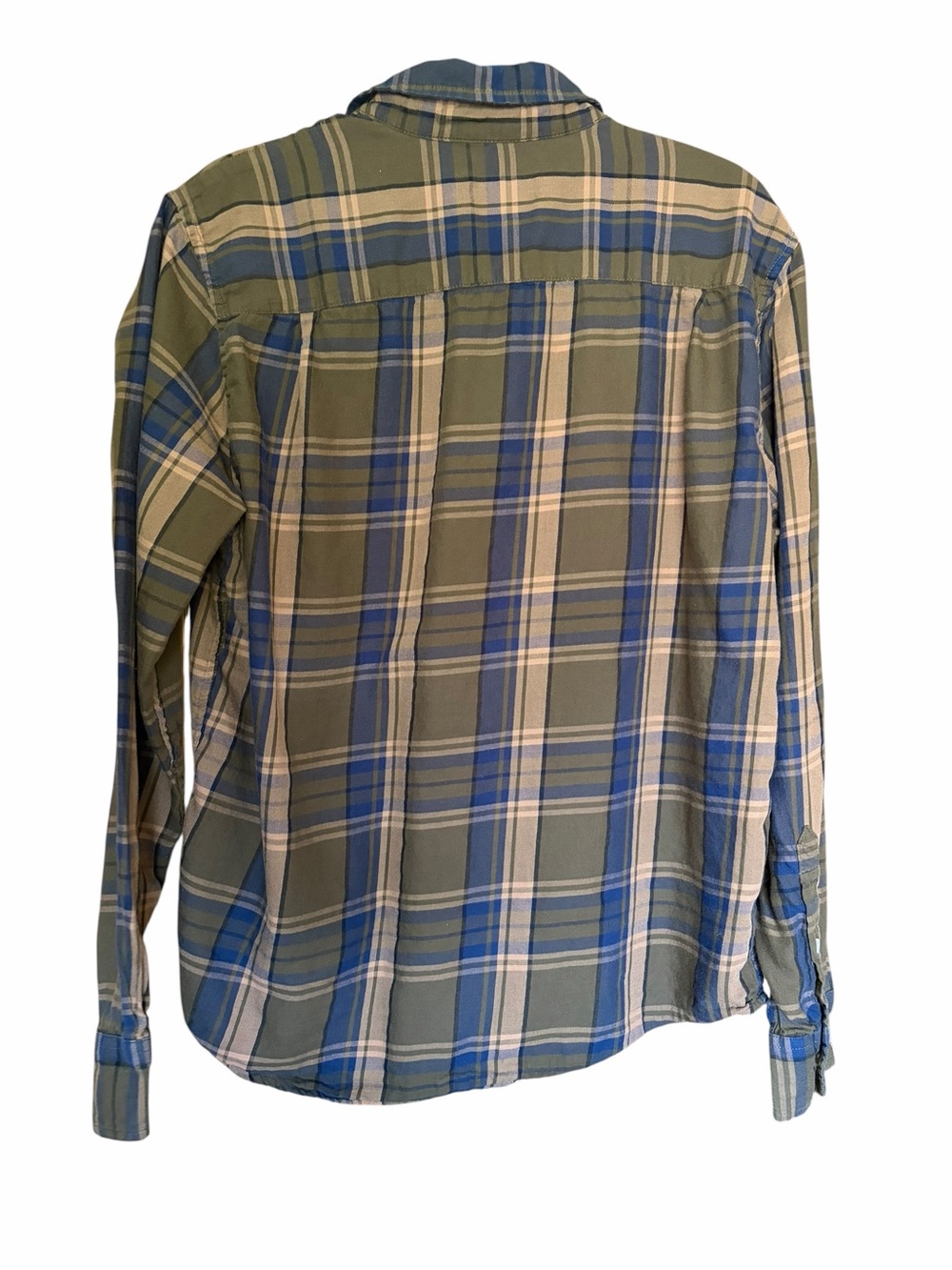 Lucky Brand Olive & Blue Plaid Button-Down Shirt - Picture 3 of 6